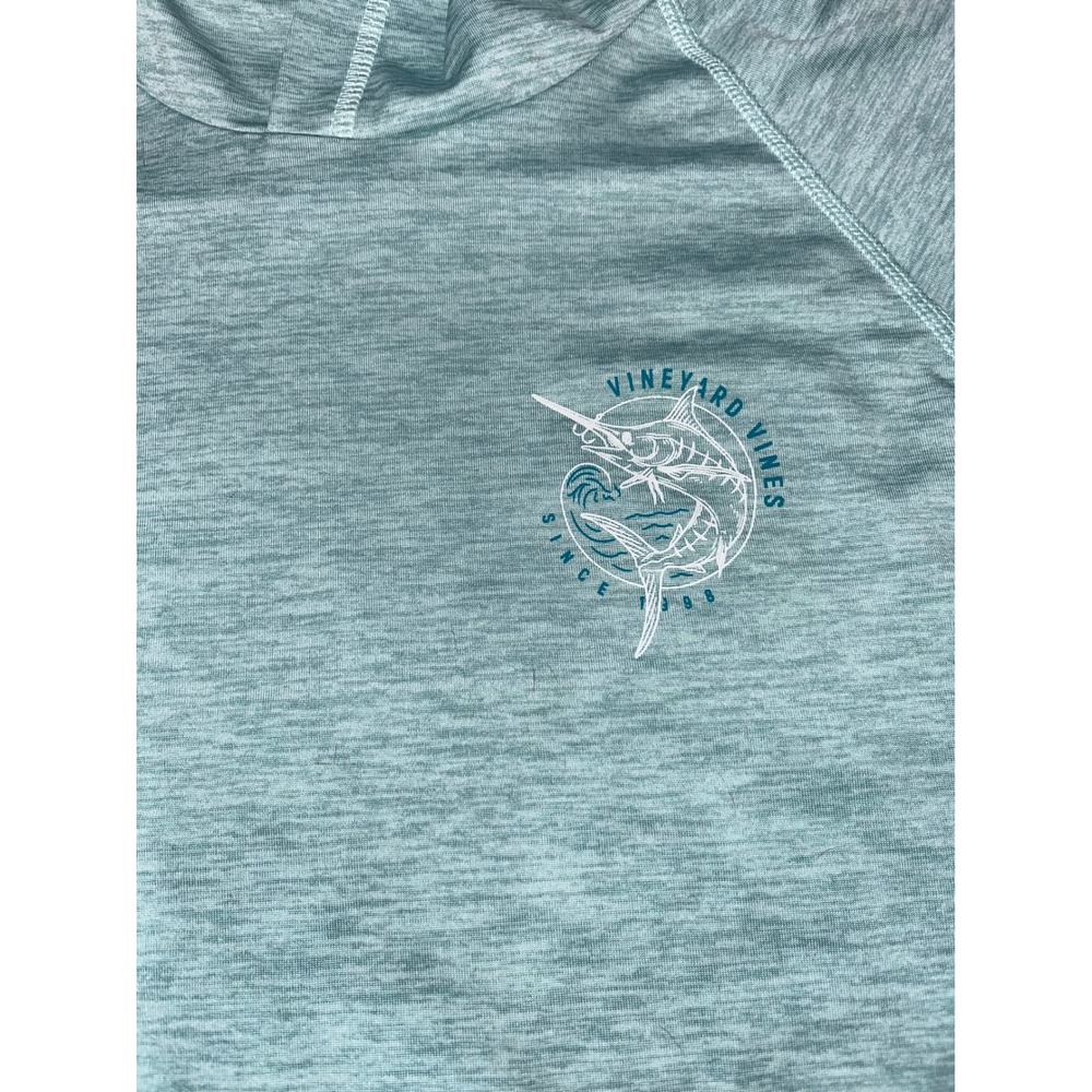 Vineyard Vines Mens Performance Hoodie Seafoam Green Marlin Graphic Size M - Picture 3 of 8